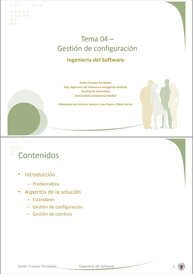 Imágen de pdf Tema 04 - Gestión de configuración - Ingeniería del Software